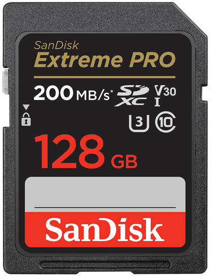 Card Memorie SDXC SanDisk Extreme Pro, 128Gb, Clasa 10 / UHS-1 U3 SDSDXXD-128G-GN4IN
