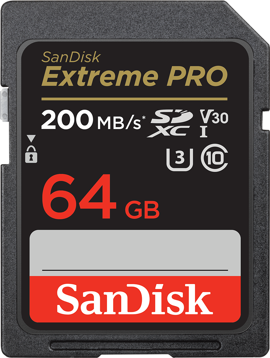 Card Memorie SDXC SanDisk Extreme Pro, 64Gb, Clasa 10 / UHS-1 U3 SDSDXXU-064G-GN4IN