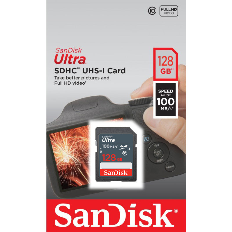 Card Memorie SDXC SanDisk Ultra, 128Gb, Clasa 10 SDSDUNR-128G-GN3IN