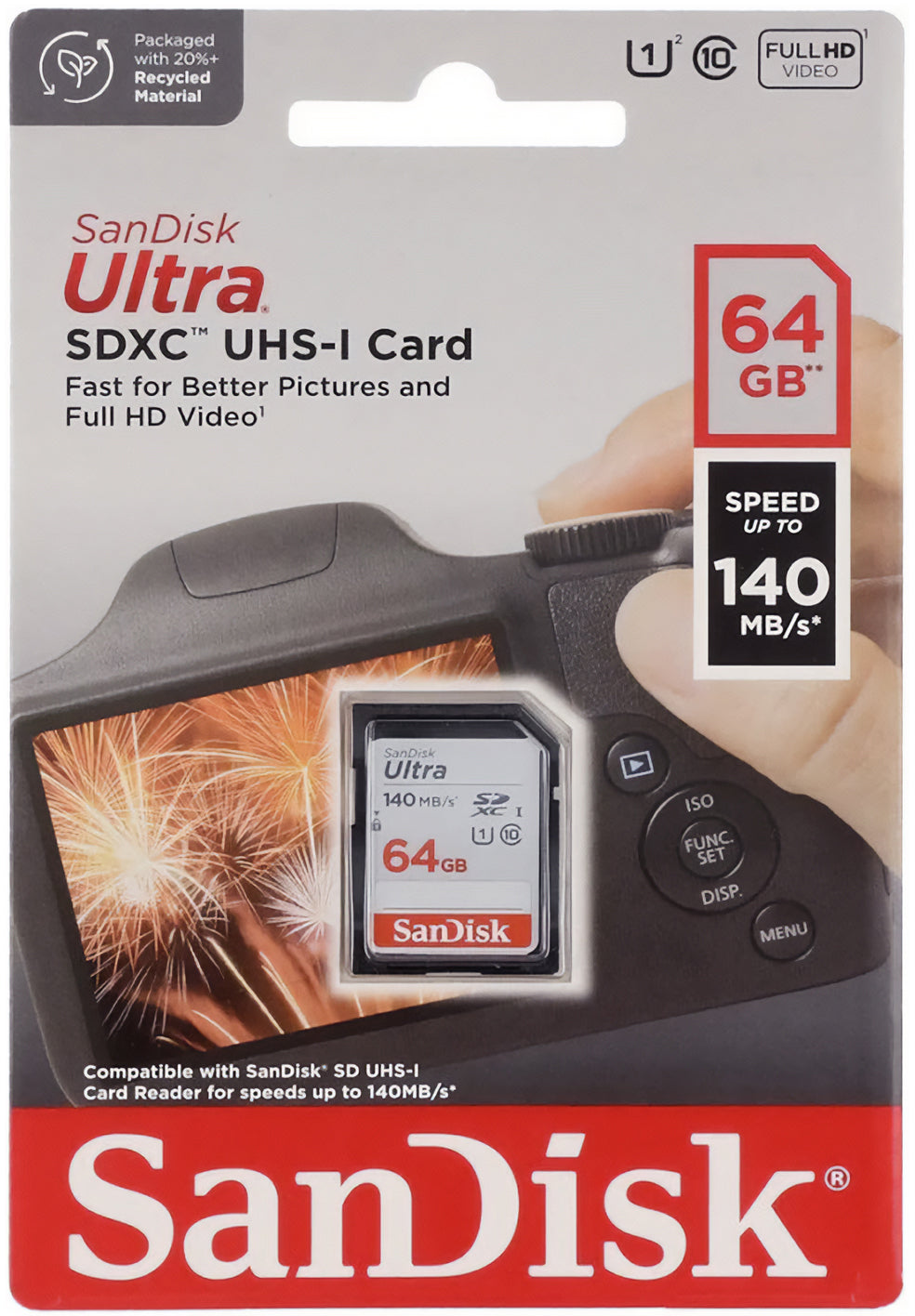 Card Memorie SDXC SanDisk Ultra, 64Gb, Clasa 10 / UHS-1 U1 SDSDUNB-064G-GN6IN