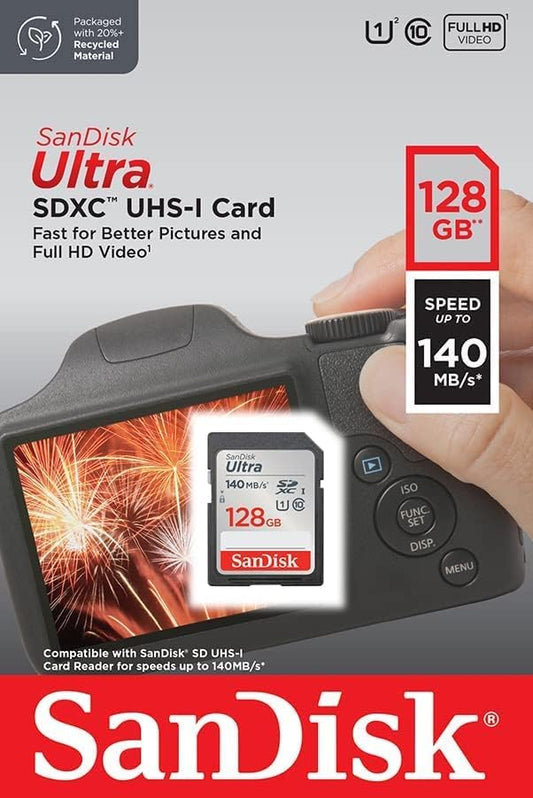 Card Memorie SDXC SanDisk Ultra, 128Gb, Clasa 10 / UHS-1 U1 SDSDUNB-128G-GN6IN