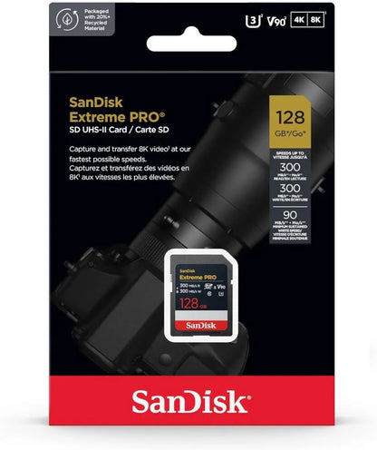 Card Memorie SDXC SanDisk Extreme Pro, 128Gb, Clasa 10 / UHS-2 U3 SDSDXDM-128G-GN4IN