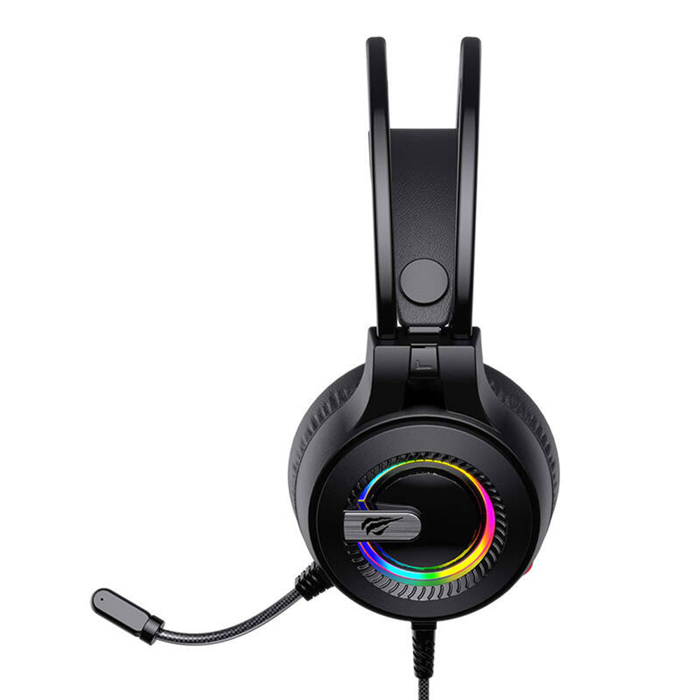 Casti Gaming 3.5mm HAVIT H2040d, RGB, 2.1m, Negre