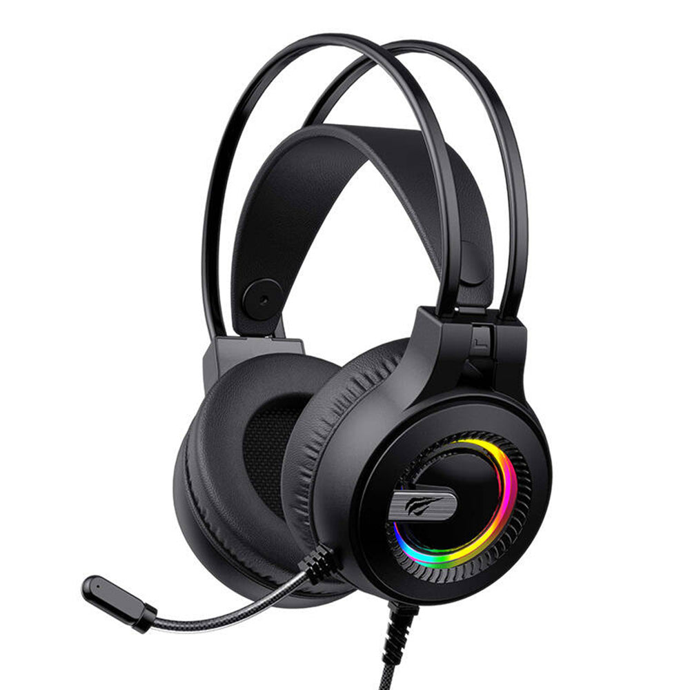 Casti Gaming 3.5mm HAVIT H2040d, RGB, 2.1m, Negre