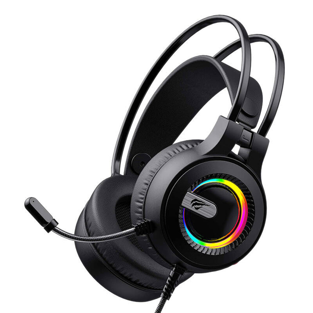 Casti Gaming 3.5mm HAVIT H2040d, RGB, 2.1m, Negre