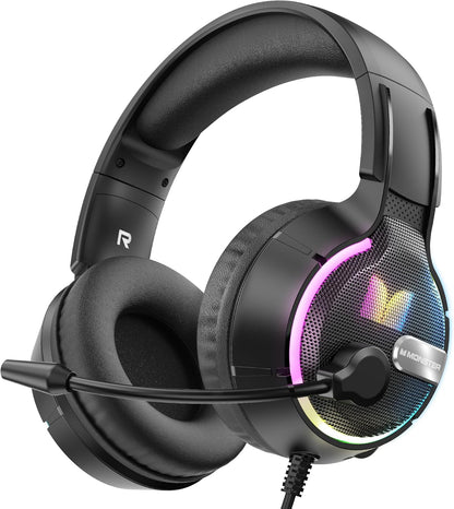 Casti Gaming 3.5mm Monster Mission 320, RGB, 1.9m, Negre