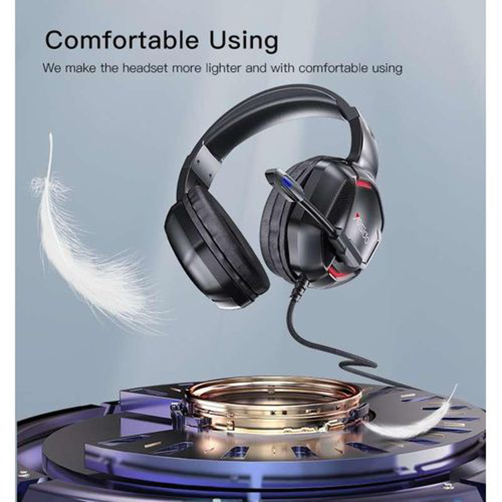 Casti Gaming 3.5mm Yesido EK01, RGB, 1.2m, Negre