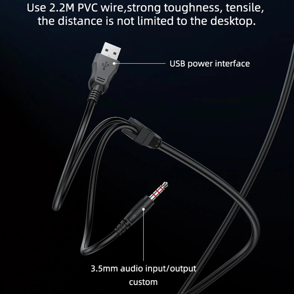 Casti Gaming 3.5mm Yesido EK03, RGB, 2m, Negre