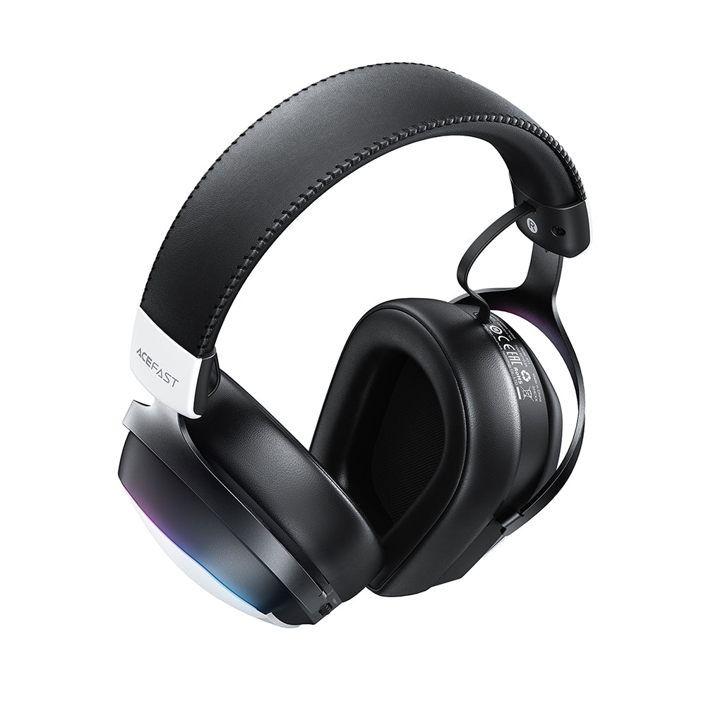 Casti Gaming Wireless Acefast H11, RGB, BT / Wi-FI / Wired, Albe