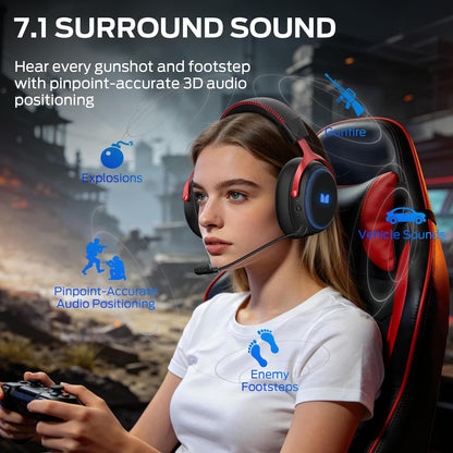 Casti Gaming Wireless Monster Mission 350, BT / Wi-Fi / Wired, Negre