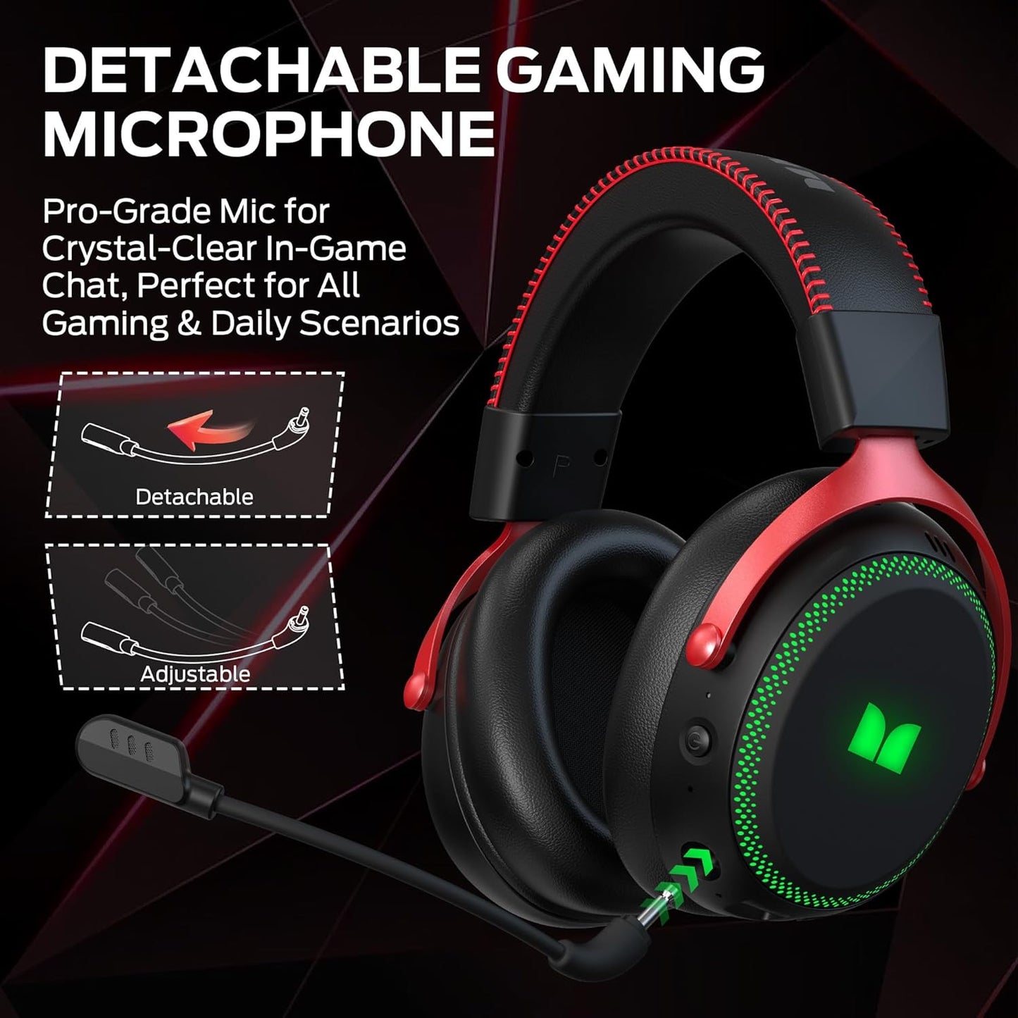 Casti Gaming Wireless Monster Mission 350, BT / Wi-Fi / Wired, Negre