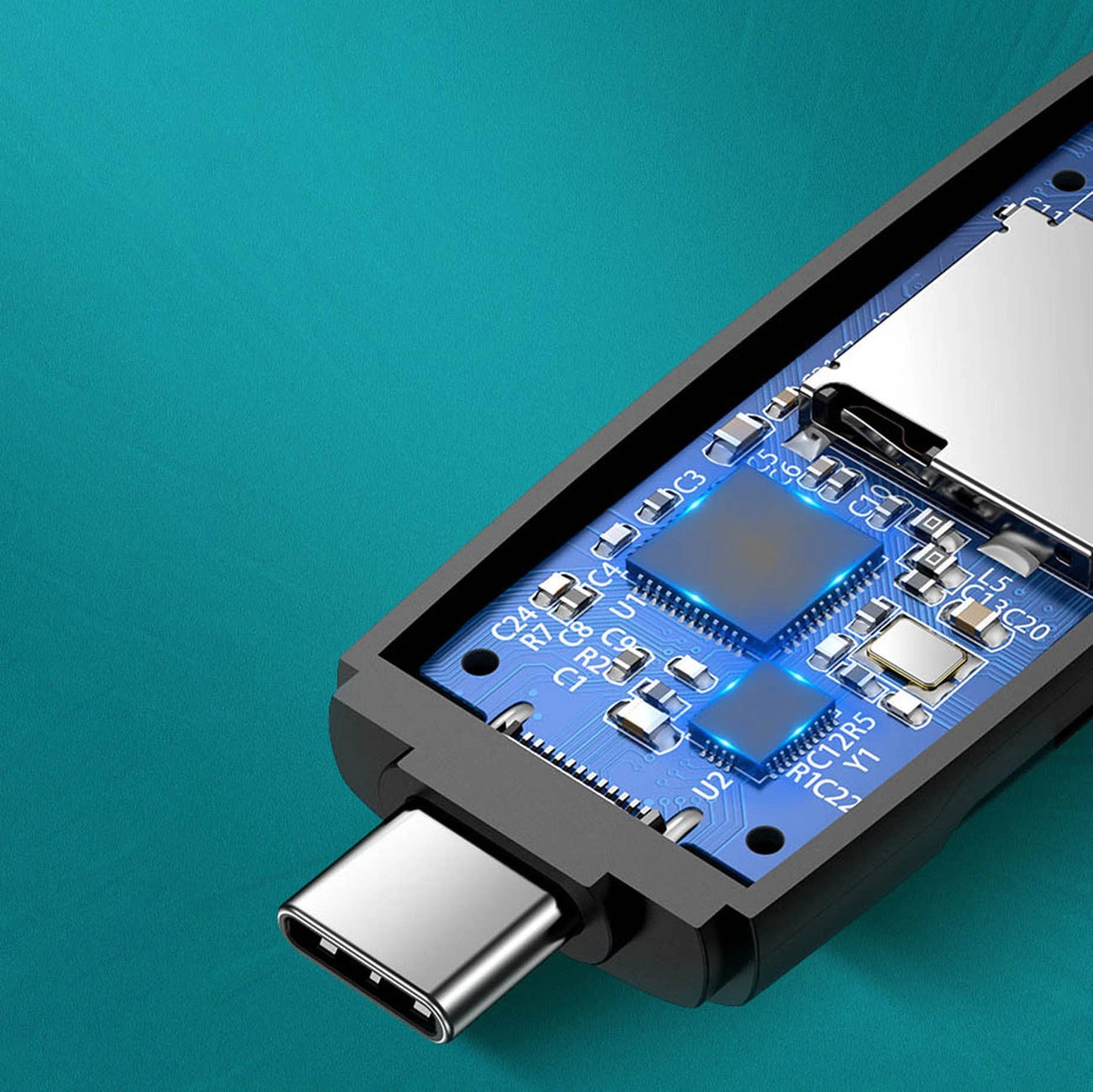 Cititor Card USB / USB-C UGREEN CM304, SD - microSD, Negru