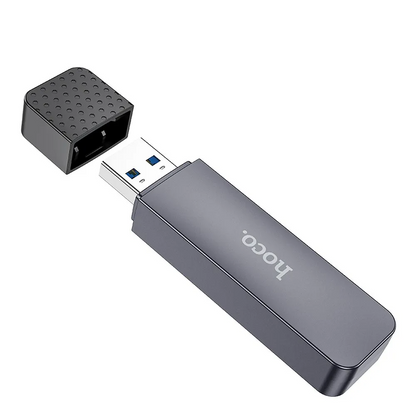 Cititor Card USB 3.0 HOCO HB45, SD - microSD, Gri