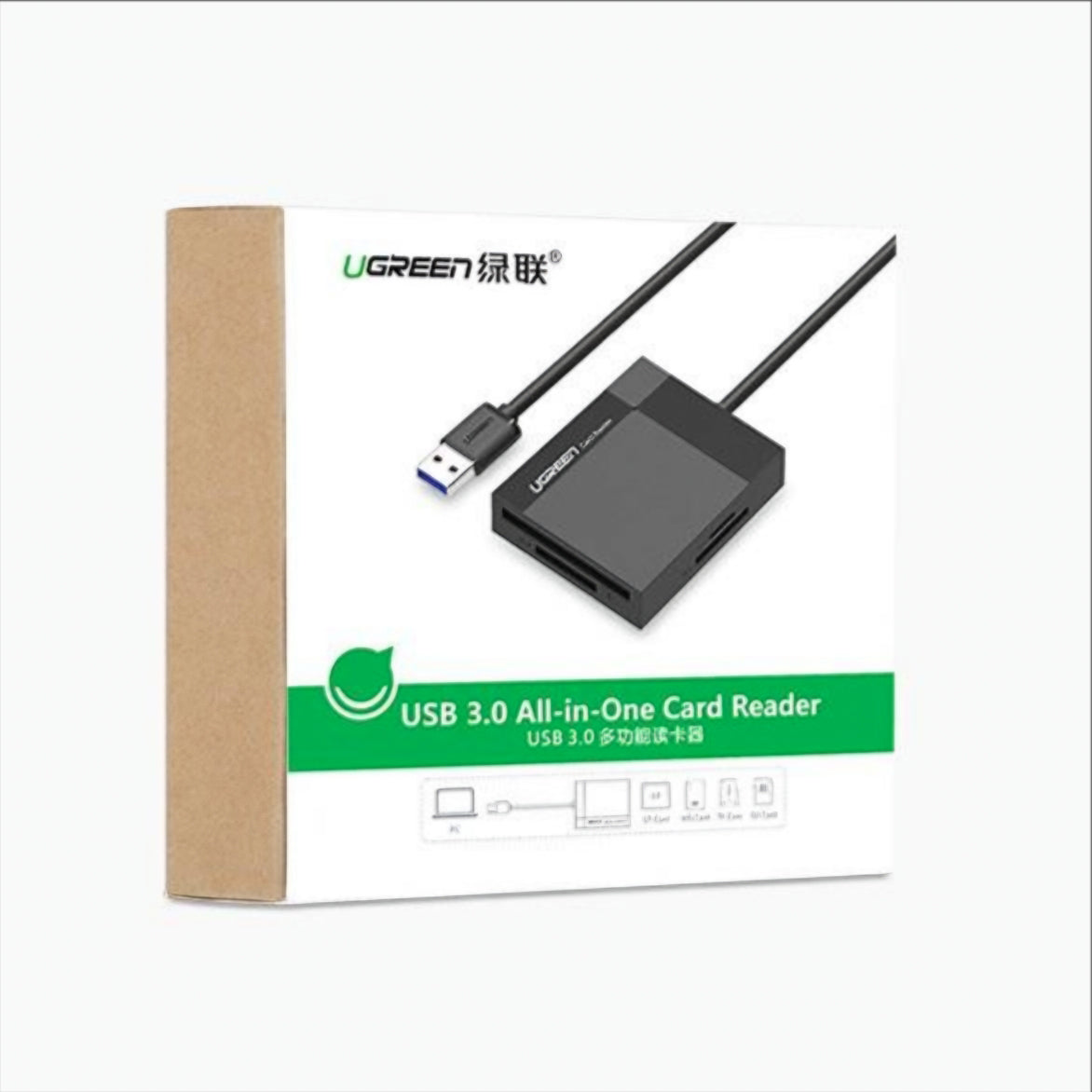 Cititor Card USB 3.0 UGREEN CR125, SD - microSD - CF - MS, Negru