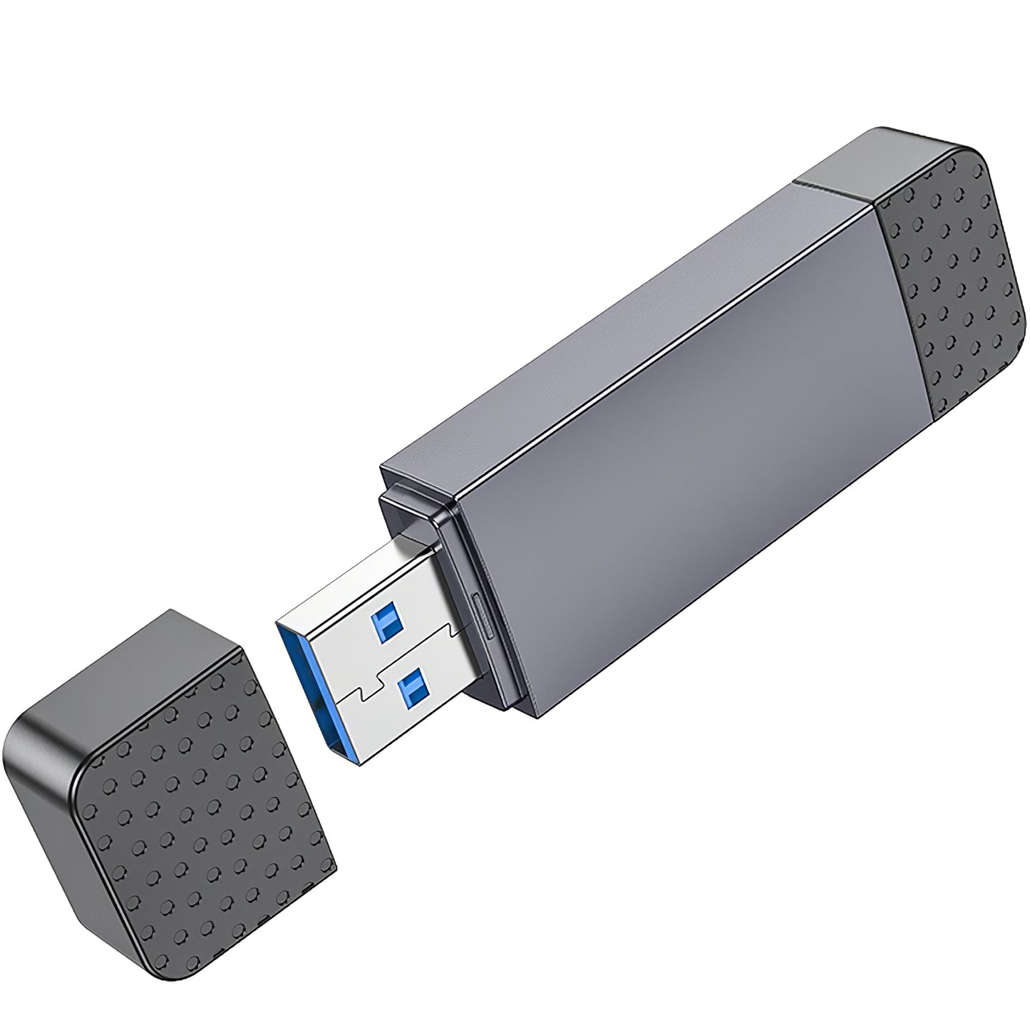 Cititor Card USB / USB-C HOCO HB45, SD - microSD, USB 2.0, Gri