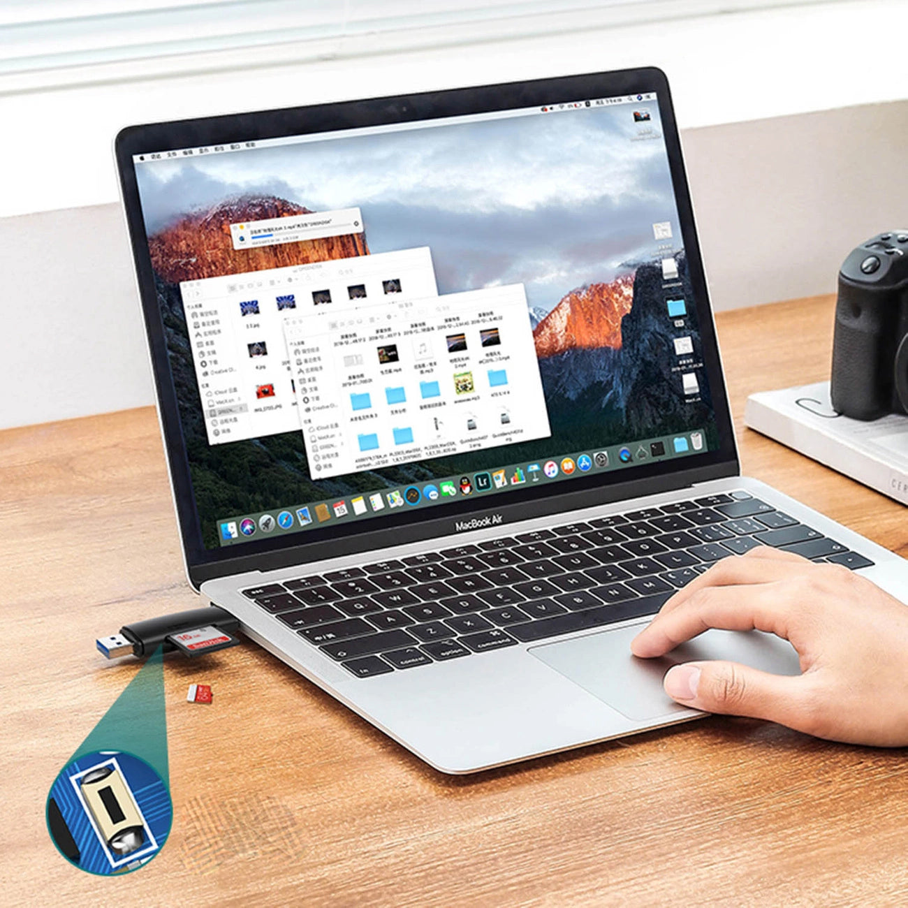 Cititor Card USB / USB-C UGREEN CM304, SD - microSD, Negru