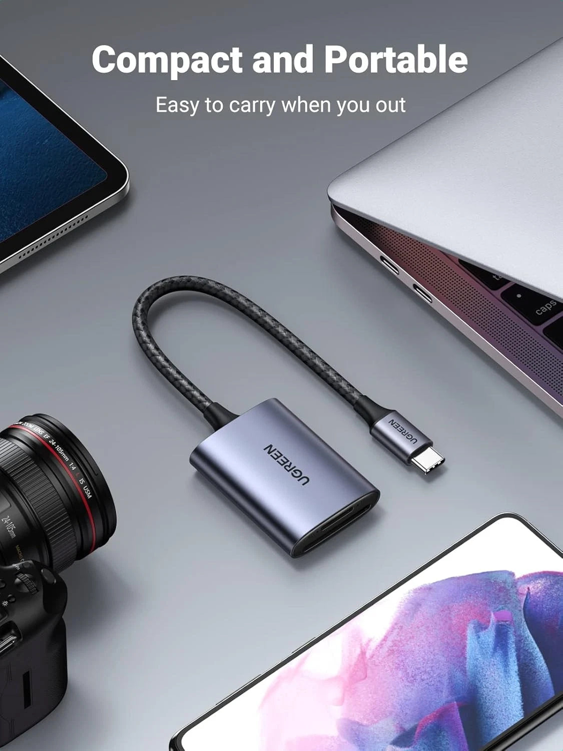 Cititor Card USB-C UGREEN CM401, SD - microSD, Gri