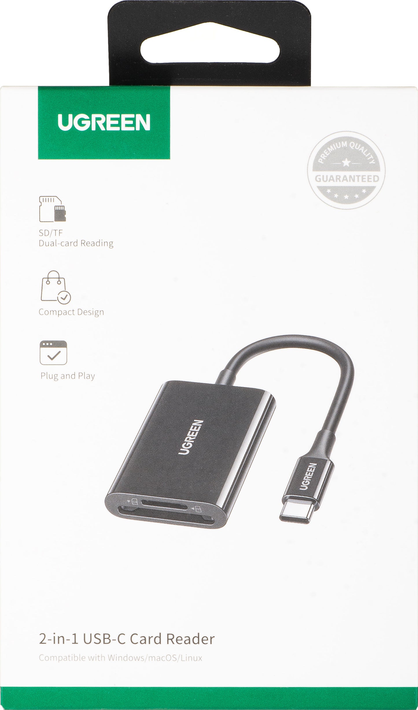Cititor Card USB-C UGREEN CM265, SD - microSD, Negru