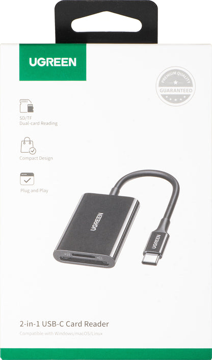 Cititor Card USB-C UGREEN CM265, SD - microSD, Negru