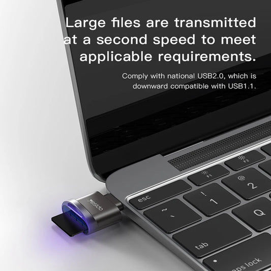 Cititor Card USB-C Yesido GS19, USB-A (OTG) - microSD, Gri