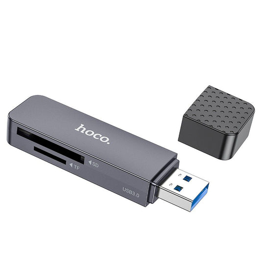 Cititor Card USB HOCO HB45, SD - microSD, Gri