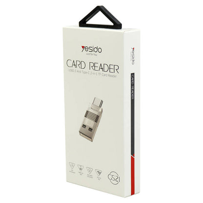 Cititor Card USB / USB-C Yesido GS21, microSD, Transparent