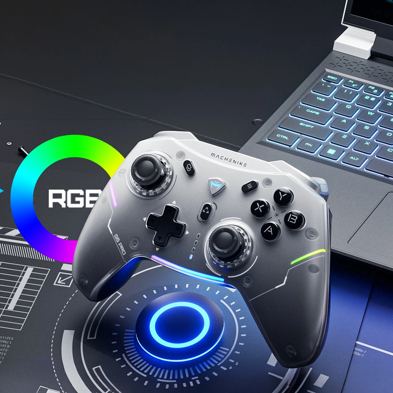 Controller Machenike G5Pro Max, cu Statie de Incarcare, Gri