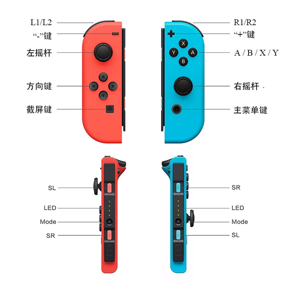 Controller Techsuit THSWC pentru Nintendo Switch / Switch OLED / Switch Lite, Rosu Albastru