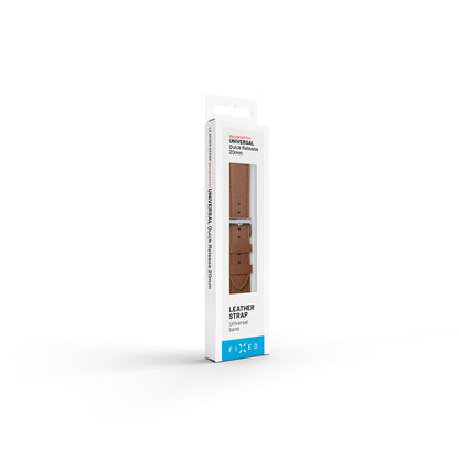 Curea Fixed Leather pentru Samsung Galaxy Watch / Huawei Watch Series, 20mm, Maro