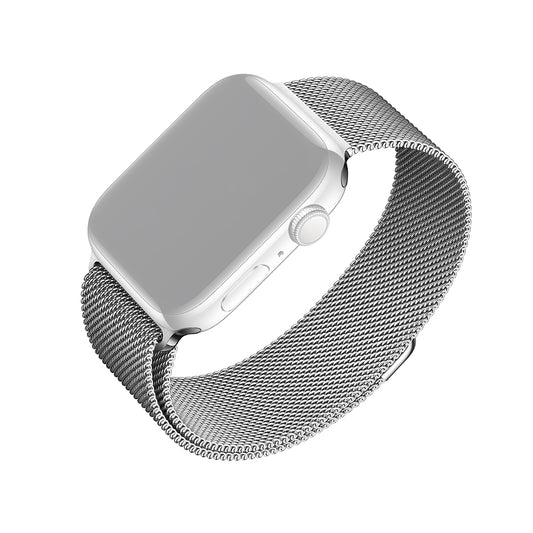 Curea Fixed Mesh pentru Apple Watch 49mm / 46mm / 45mm / 44mm / 42mm Series, Argintie