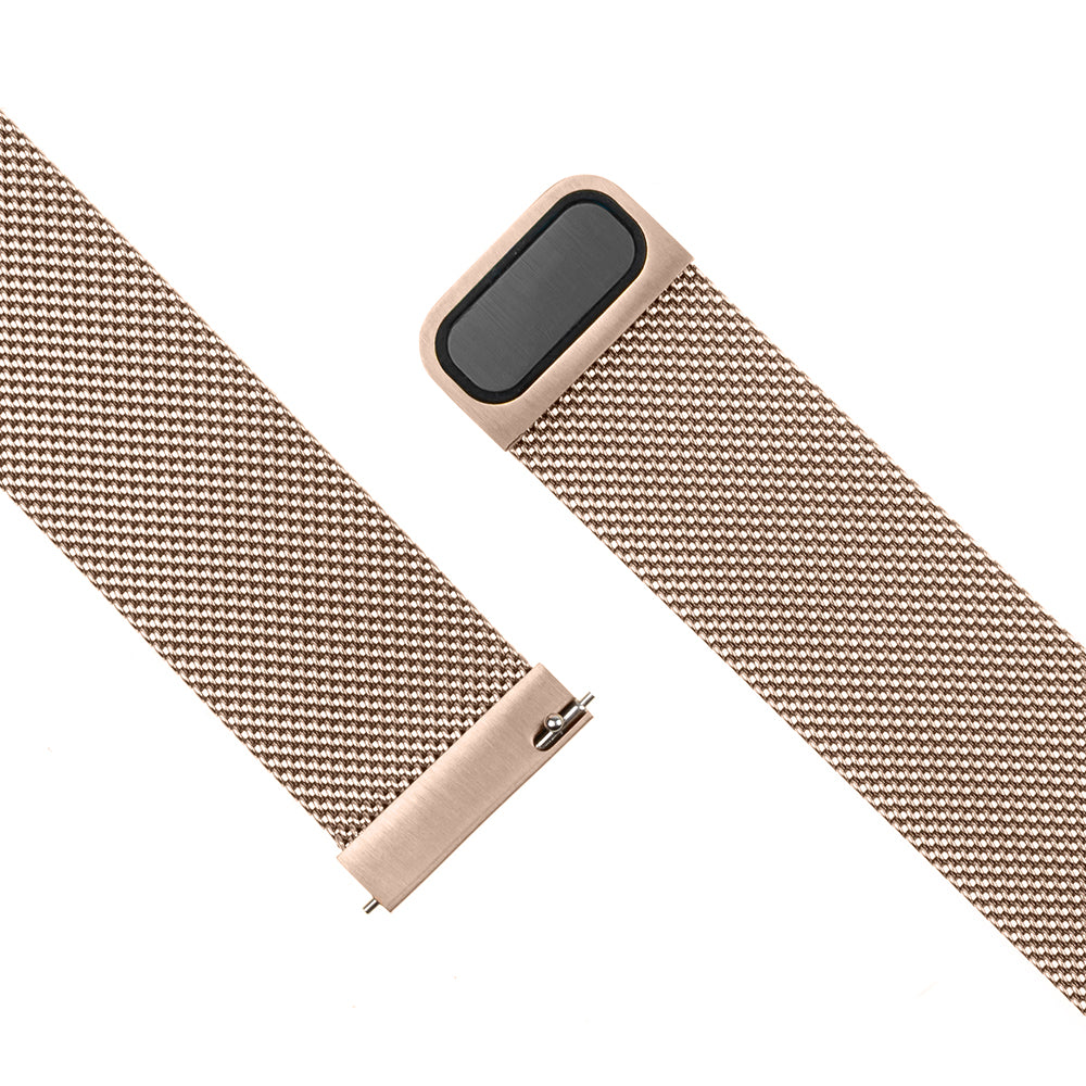 Curea Fixed Mesh pentru Huawei Watch / Garmin Watch Series, 18mm, Roz Aurie