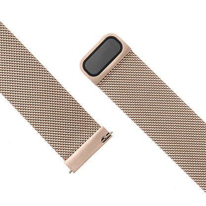 Curea Fixed Mesh pentru Huawei Watch / Garmin Watch Series, 18mm, Roz Aurie