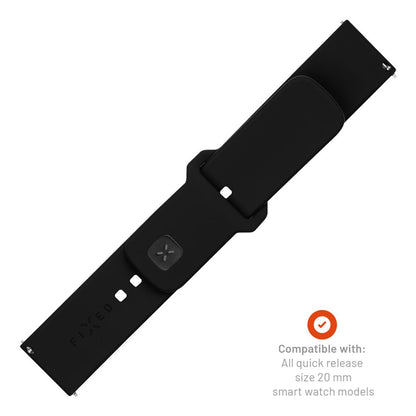 Curea Fixed Silicone Sporty pentru Samsung Galaxy Watch / Huawei Watch Series, 20mm, Neagra