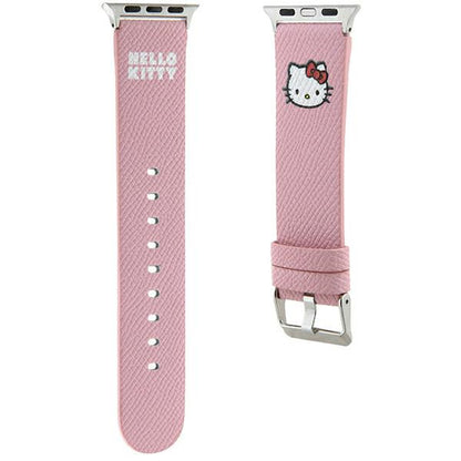 Curea Hello Kitty Leather Kitty Head pentru Apple Watch 42mm / 41mm / 40mm / 38mm Series, Roz