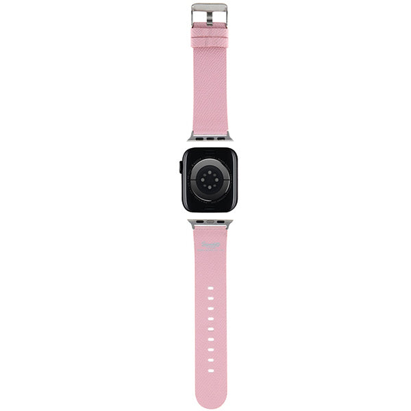 Curea Hello Kitty Leather Kitty Head pentru Apple Watch 42mm / 41mm / 40mm / 38mm Series, Roz