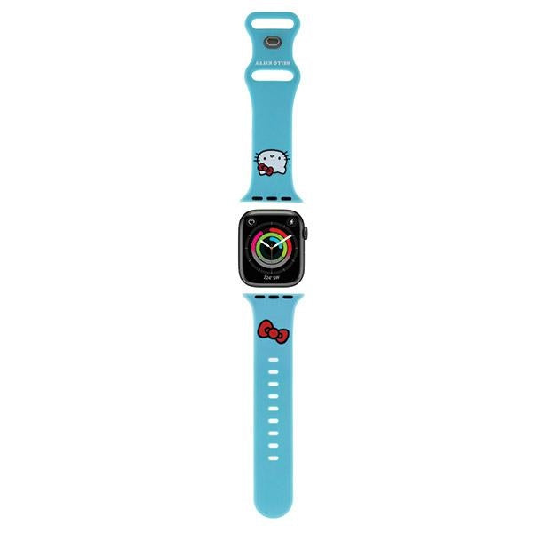 Curea Hello Kitty Silicone Kitty Head pentru Apple Watch 42mm / 41mm / 40mm / 38mm Series, Albastra