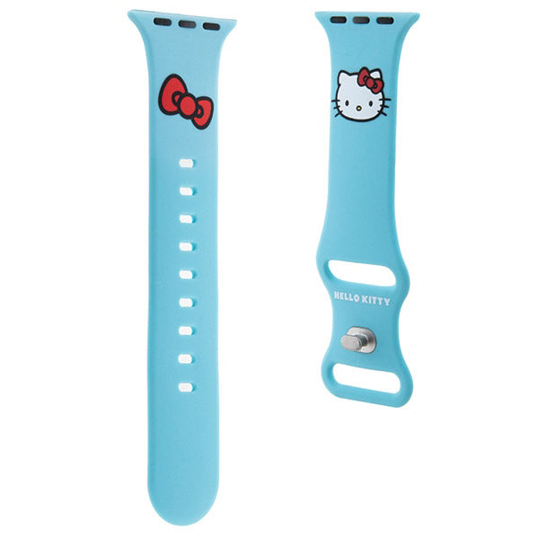 Curea Hello Kitty Silicone Kitty Head pentru Apple Watch 42mm / 41mm / 40mm / 38mm Series, Albastra