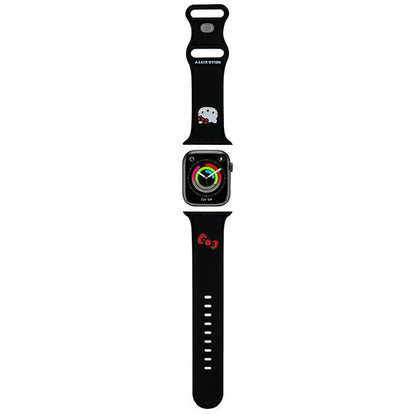 Curea Hello Kitty Silicone Kitty Head pentru Apple Watch 49mm / 46mm / 45mm / 44mm / 42mm Series, Neagra