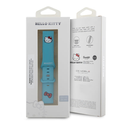 Curea Hello Kitty Silicone Kitty Head pentru Samsung Galaxy Watch / Huawei Watch 46mm / 45mm / 41mm Series, Albastra