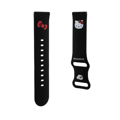 Curea Hello Kitty Silicone Kitty Head pentru Samsung Galaxy Watch / Huawei Watch 46mm / 45mm / 41mm Series, Neagra
