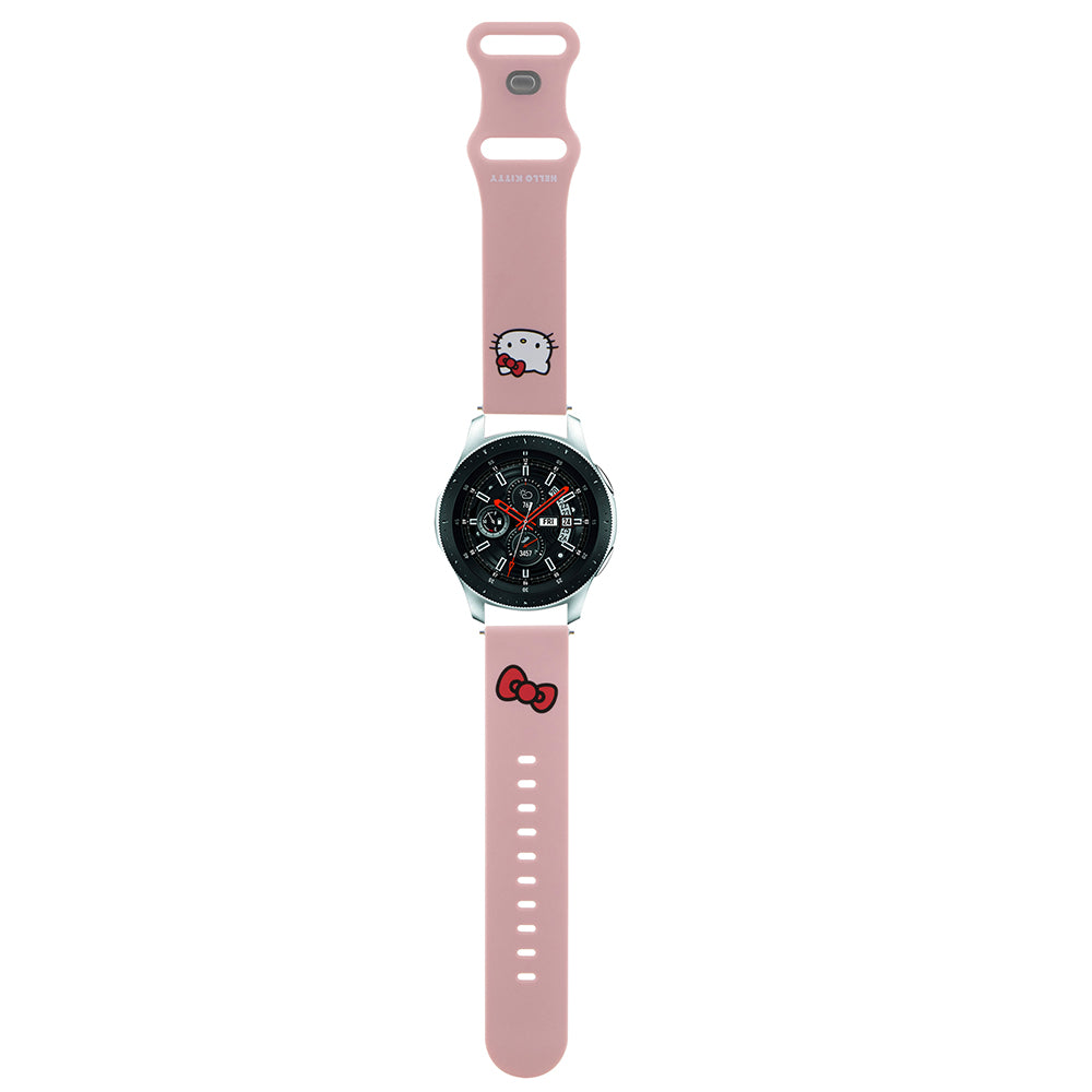 Curea Hello Kitty Silicone Kitty Head pentru Samsung Galaxy Watch / Huawei Watch 46mm / 45mm / 41mm Series, Roz