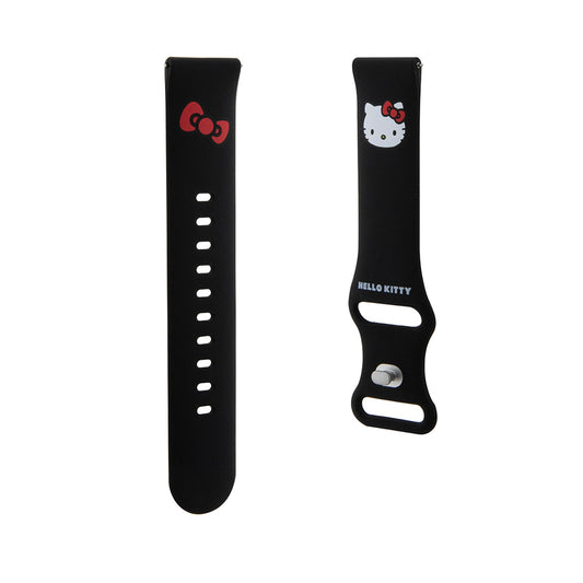 Curea Hello Kitty Silicone Kitty Head pentru Samsung Galaxy Watch / Huawei Watch Series, Neagra
