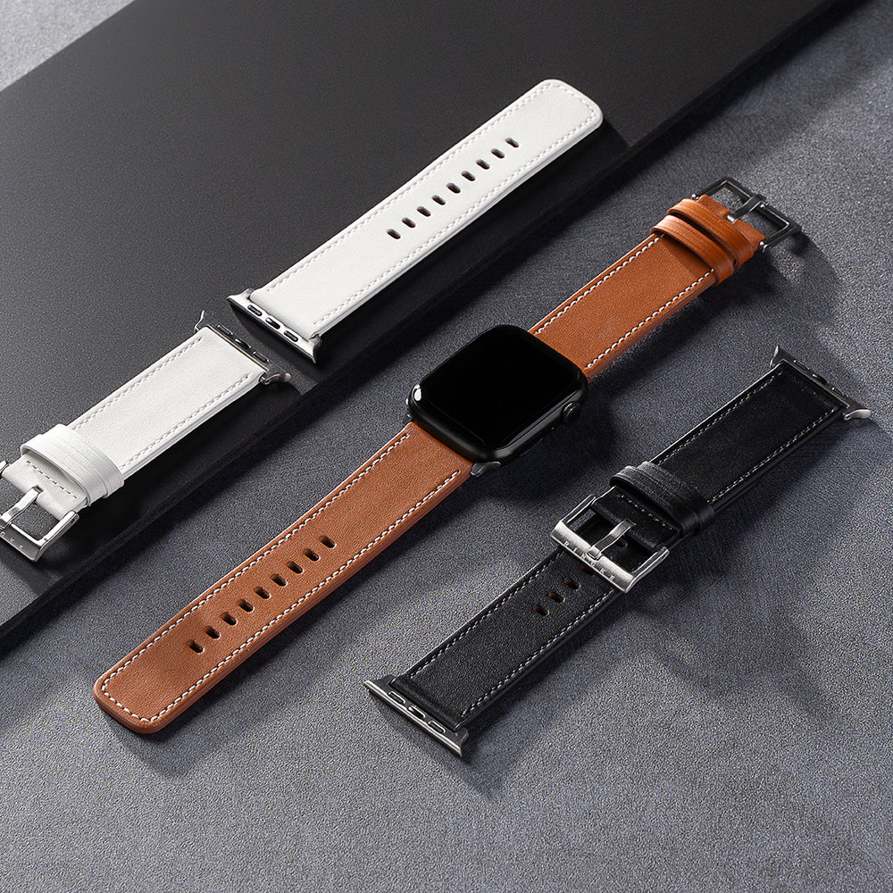 Curea Ringke Leather One pentru Apple Watch 49mm / 46mm / 45mm / 44mm / 42mm Series, Neagra