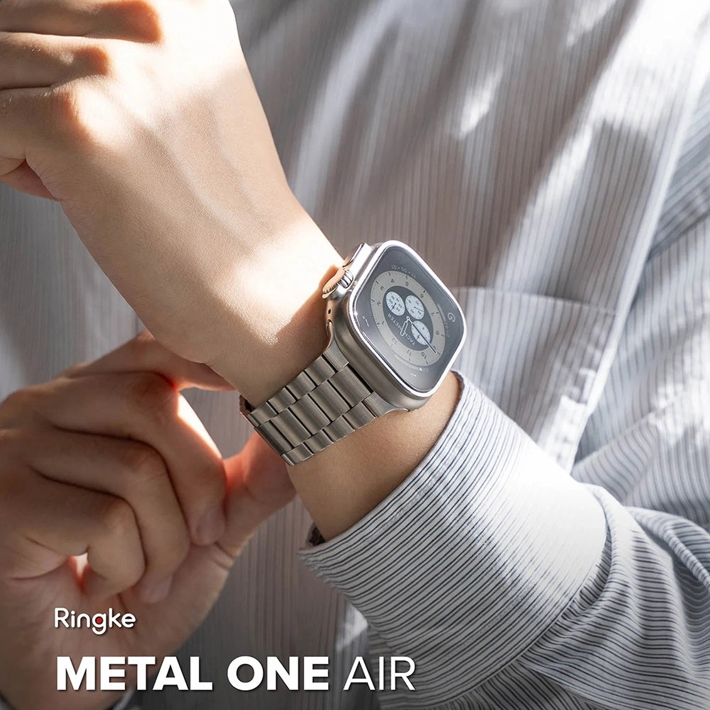 Curea Ringke Metal One Air pentru Apple Watch 49mm / 46mm / 45mm / 44mm Series, Argintie