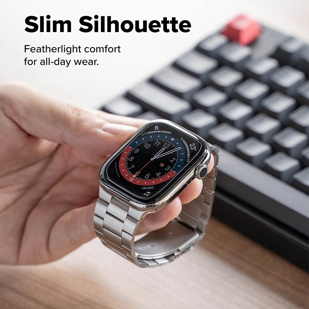 Curea Ringke Metal One Air pentru Apple Watch 49mm / 46mm / 45mm / 44mm Series, Argintie