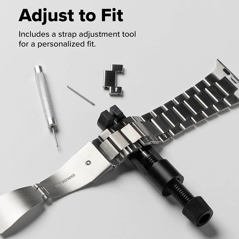 Curea Ringke Metal One Air pentru Apple Watch 49mm / 46mm / 45mm / 44mm Series, Argintie