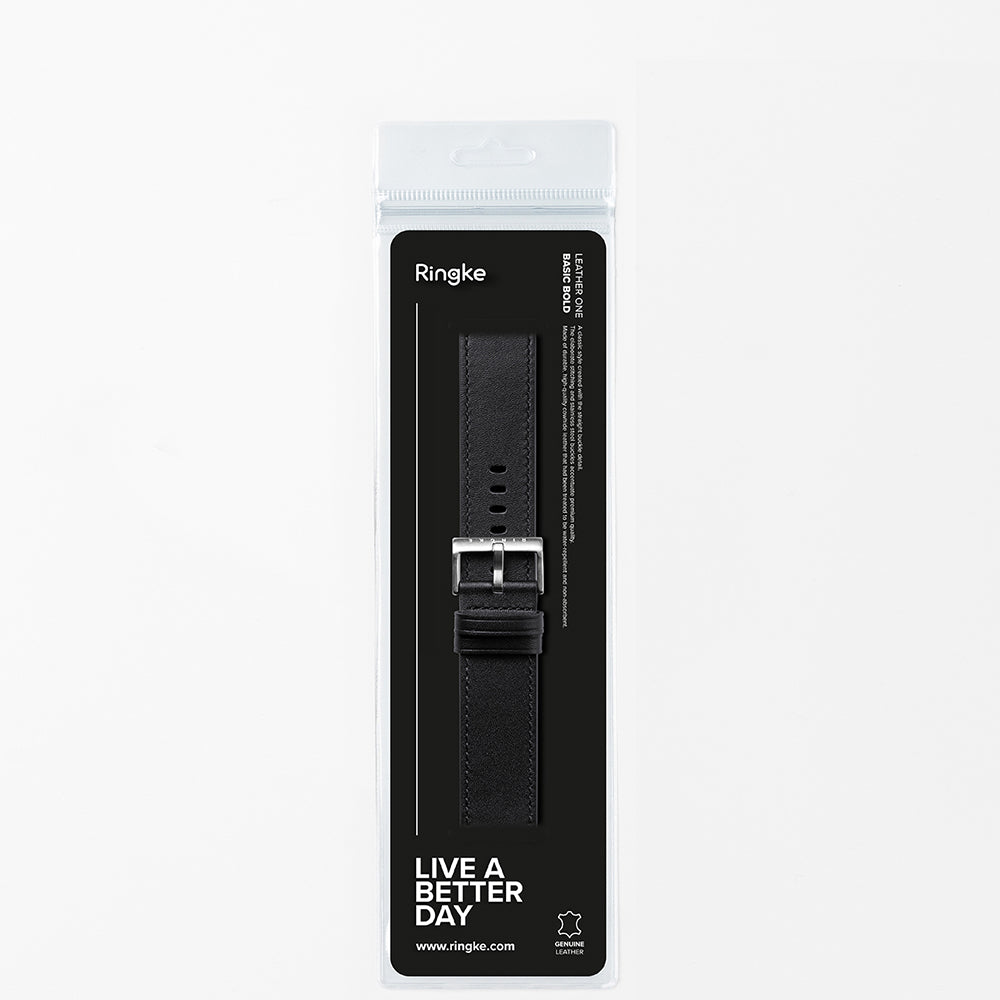 Curea Ringke One Basic Bold pentru Fossil Watch / Mobvoi Watch / Suunto Watch Series, 24mm, Neagra