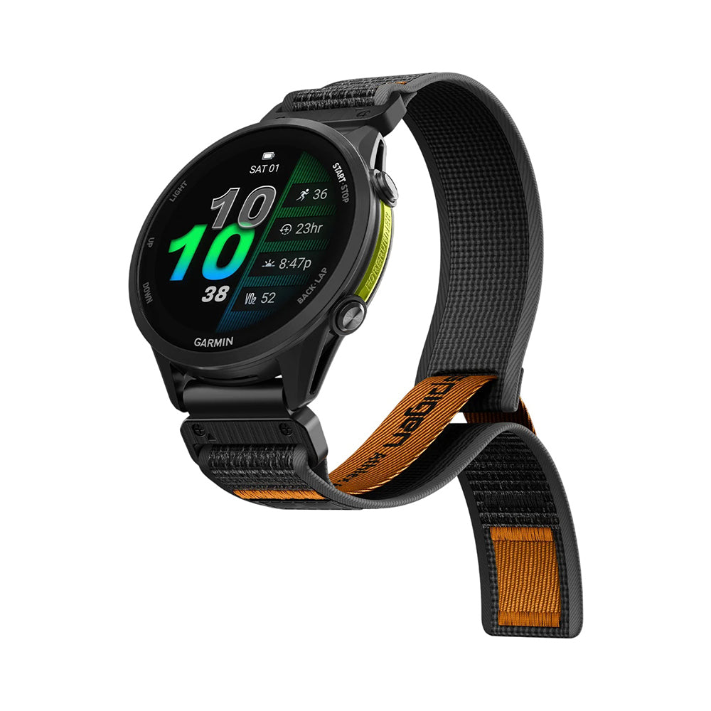 Curea Spigen Athlex Air pentru Garmin Watch Fenix / Forerunner / Approach Series, 22mm, Neagra Portocalie AMP11426