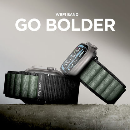 Curea Spigen WBF1 pentru Apple Watch 49mm / 46mm / 45mm / 44mm Series, Neagra Verde