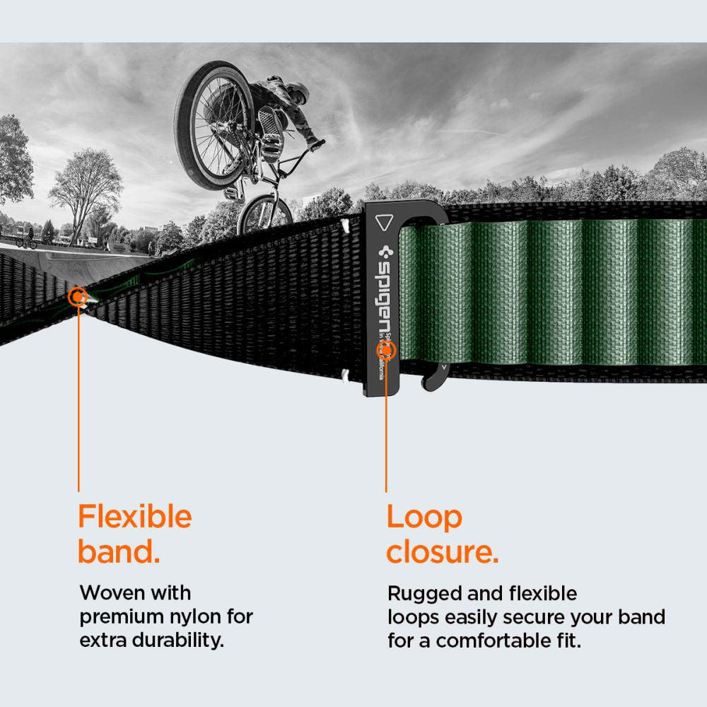 Curea Spigen WBF1 pentru Apple Watch 49mm / 46mm / 45mm / 44mm Series, Neagra Verde